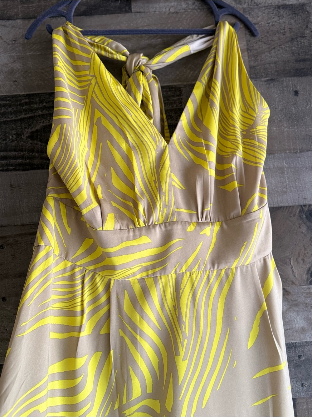 Banana Republic Yellow Patterned Taupe Maxi Dress - Women's Summer Dress - Picture 7 of 13